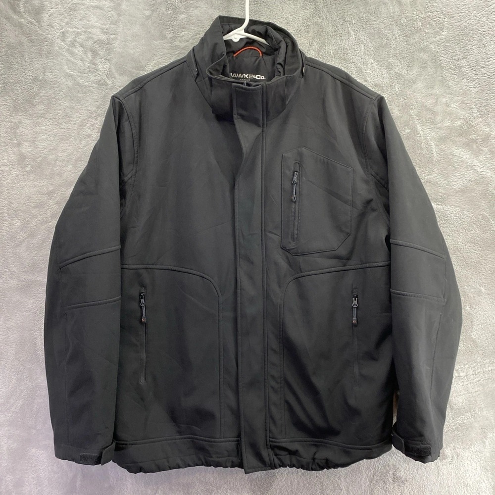 Hawke and Co Men's Performance Jacket Black Dynamic Sport Fiber Full Zip Size L